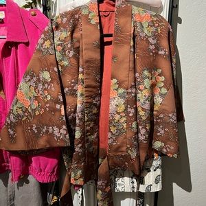 Vintage Kimono with built in waist sash.